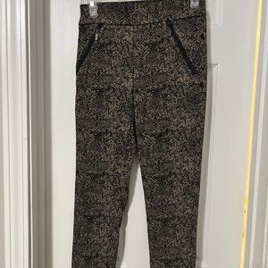 Cream snake print skinny pants